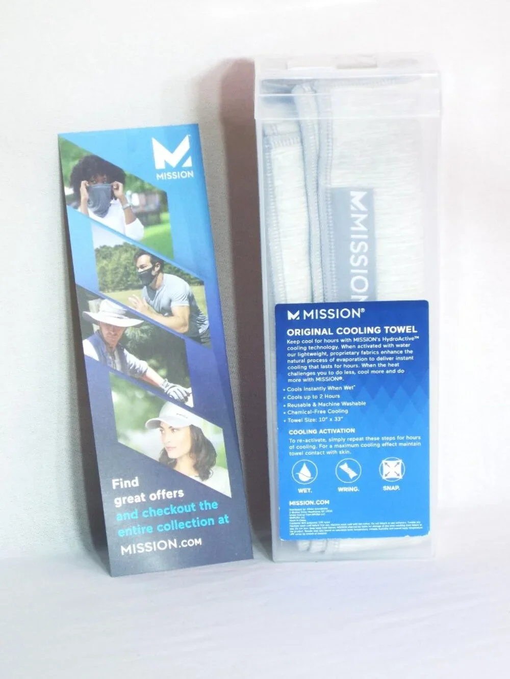 Mission Gray Original Cooling Towel Instant Cool For Hours ( New in Box)